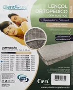 LENÇOL ORTOPÉDICO C/ELÁSTICO TRANSPARENTE BLENDCARE (188X138X23CM-CASAL)
