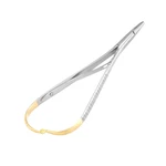 PORTA AGULHA MATHIEU EM AÇO INOX COM WIDIA PARA SUTURA ABC (17CM)