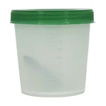 COLETOR DE URINA E FEZES PARA EXAMES TRANSPARENTE COM PÁ 80ML 3B (TAMPA-VERDE)