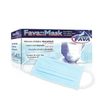 MÁSCARA TRIPLA COM ELÁSTICO C/50 UNIDADES FAVA (AZUL)