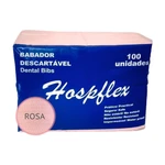BABADOR ODONTOLÓGICO DESCARTÁVEL ROSA C/100UN HOSPFLEX