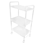 MESA AUXILIAR METAL 1 GABINETE 2 BANDEJAS C/ RODIZ RAMSOR