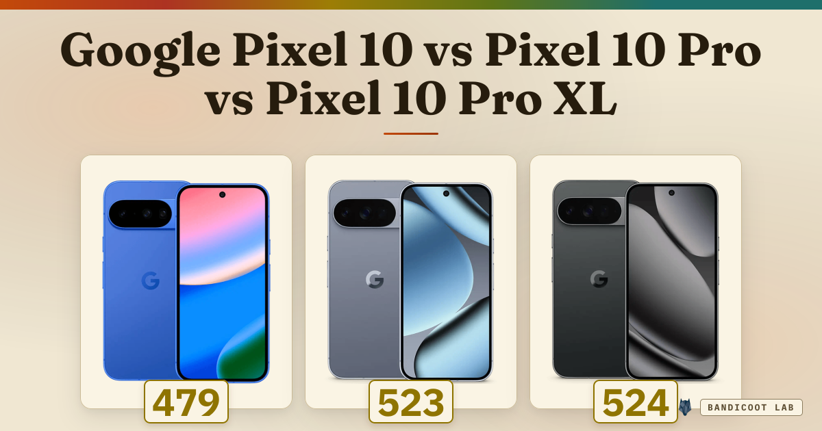 Google Pixel 10 vs Pixel 10 Pro vs Pixel 10 Pro XL