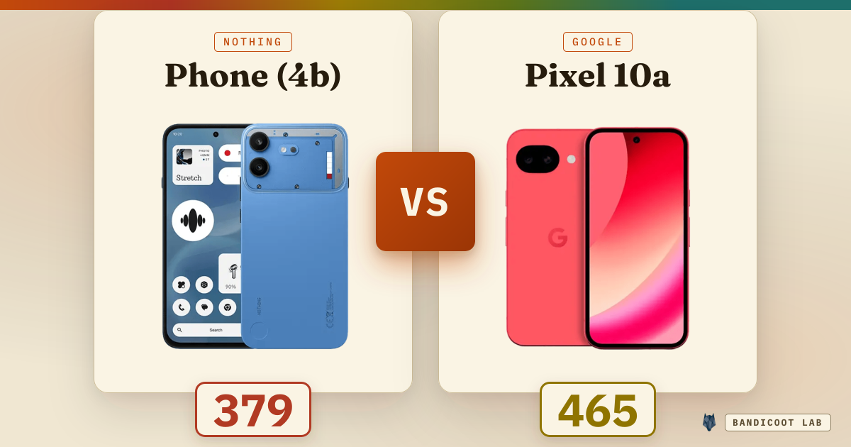 Nothing Phone (4b) vs Google Pixel 10a