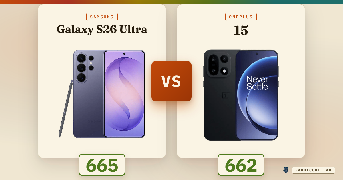 Samsung Galaxy S26 Ultra vs OnePlus 15