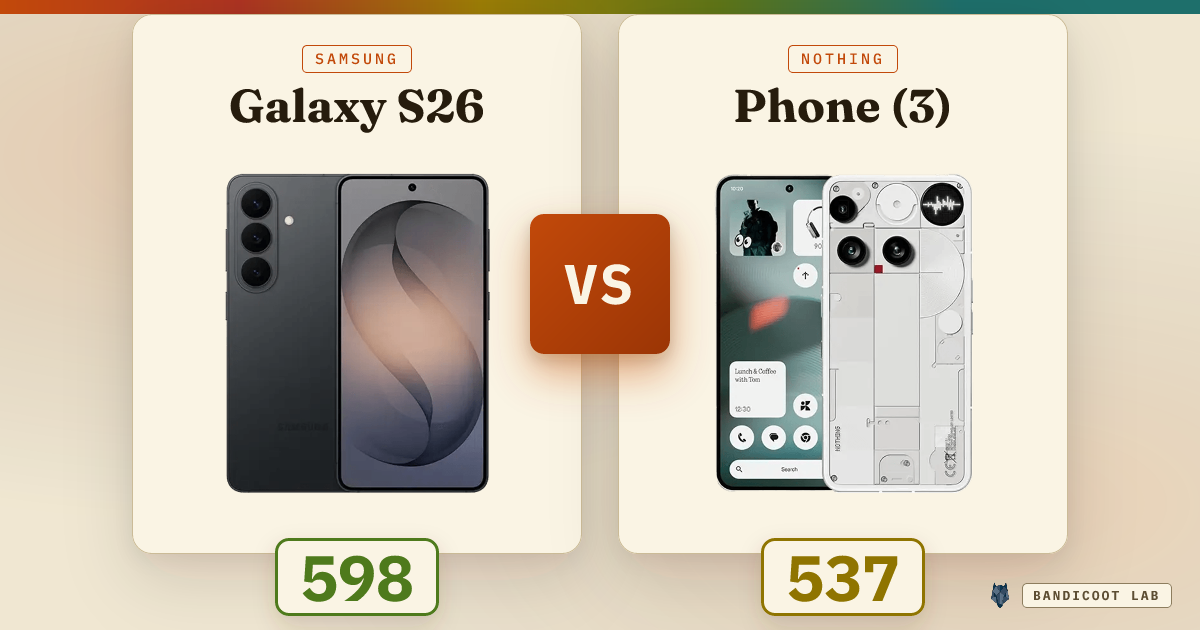 Samsung Galaxy S26 vs Nothing Phone (3)
