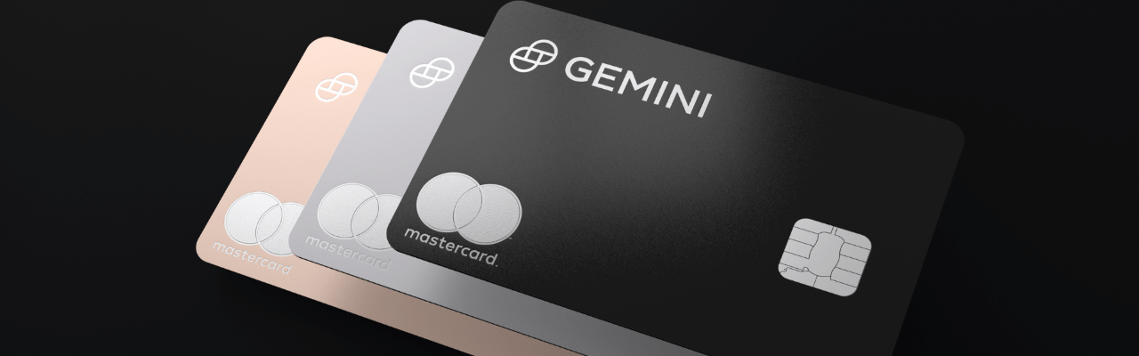 Gemini bank cards in various colors.