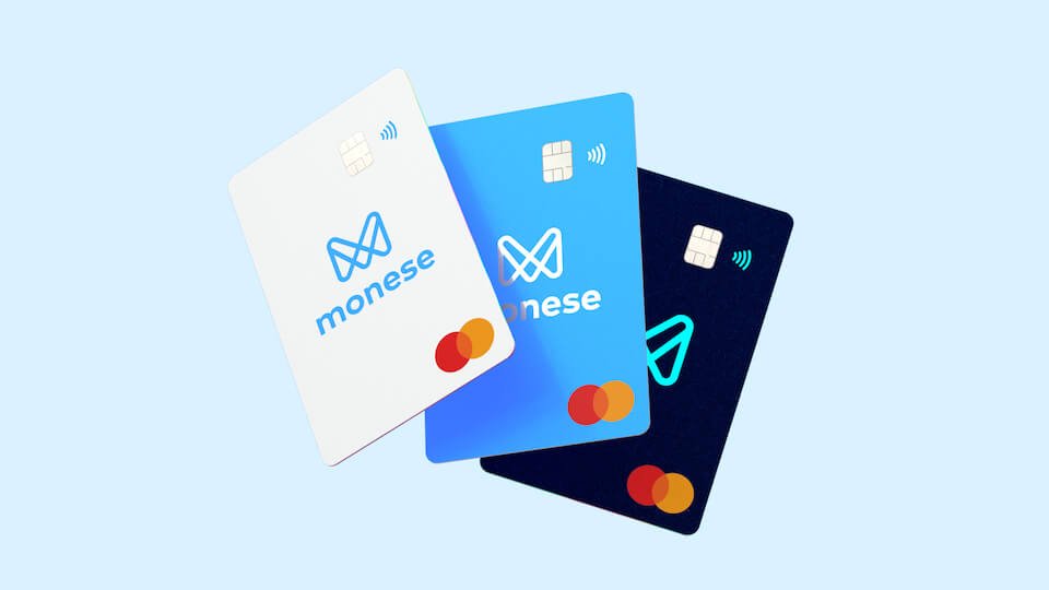 A variety of cards in multiple colors is available for Monese users.