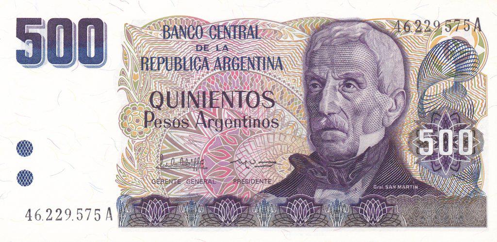 500 Pesos Argentinos-1983-1985 ND Peso Argentino Issue - Argentina