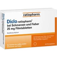 ratiopharm Diclo Diclo-ratiopharm® bei Schmerzen und Fieber 25 mg Filmtabletten
