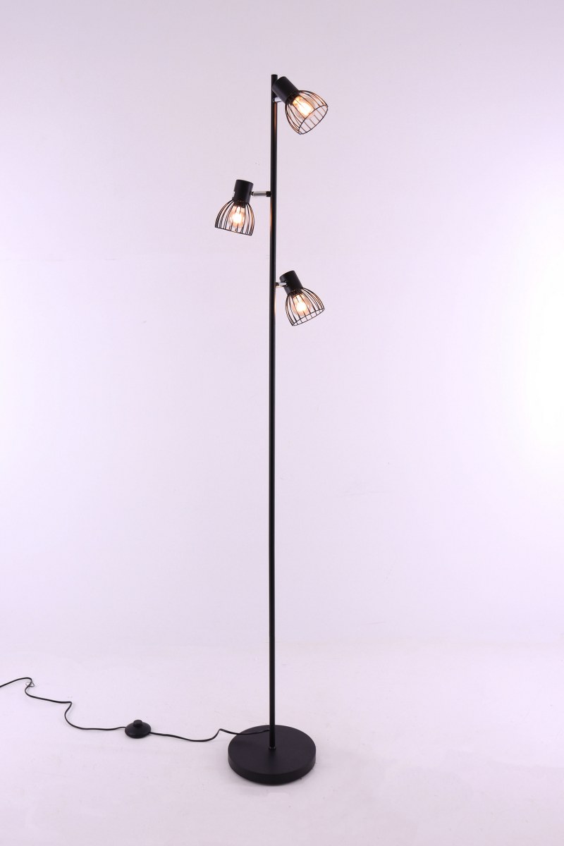 Vloerlamp - 3 richtbare spotjes - opengewerkt draad 43857 Vloerlamp - 3 richtbare spotjes - opengewerkt draad 43857