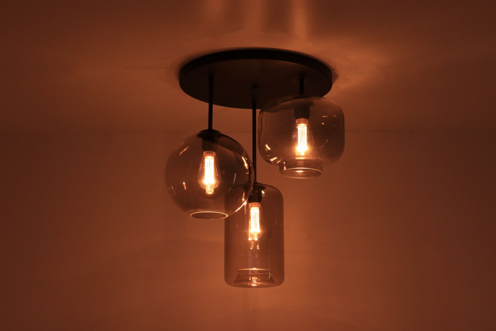 Plafondlamp 3 glazen - Grey glas 42560+GR Plafondlamp 3 glazen - Grey glas 42560+GR