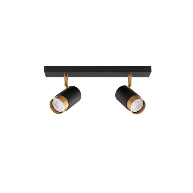 Opbouwspot 2-lichts zwart goud Pongo chique GU10 44111 Opbouwspot 2-lichts zwart goud Pongo chique GU10 44111