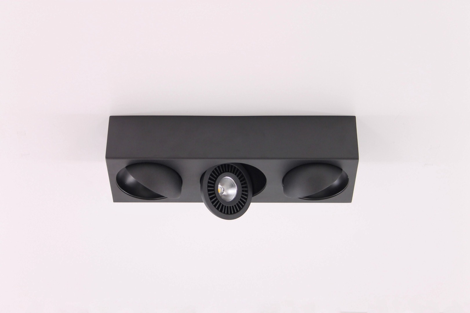 Opbouwspot zwart rechthoek 3-lichts LED 40899 Opbouwspot zwart rechthoek 3-lichts LED 40899