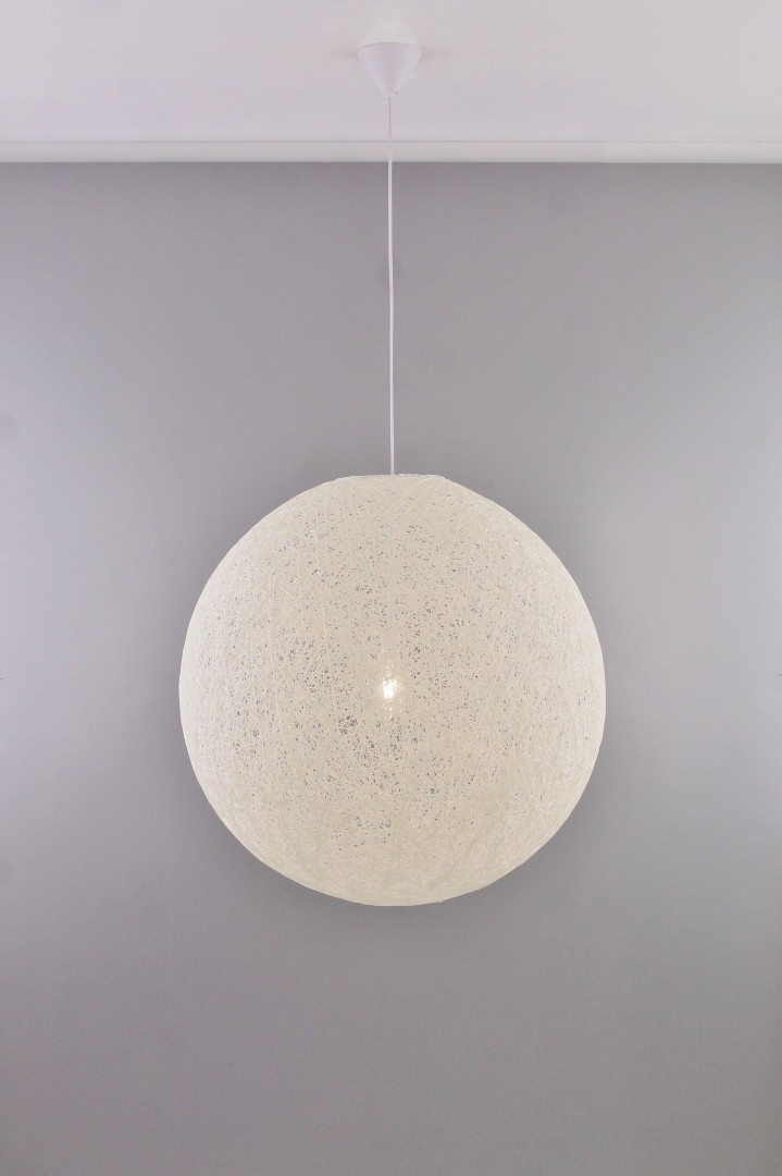 Voorwaarden Samenstelling Geval Hanglamp touwbol abaca 80cm wit XL