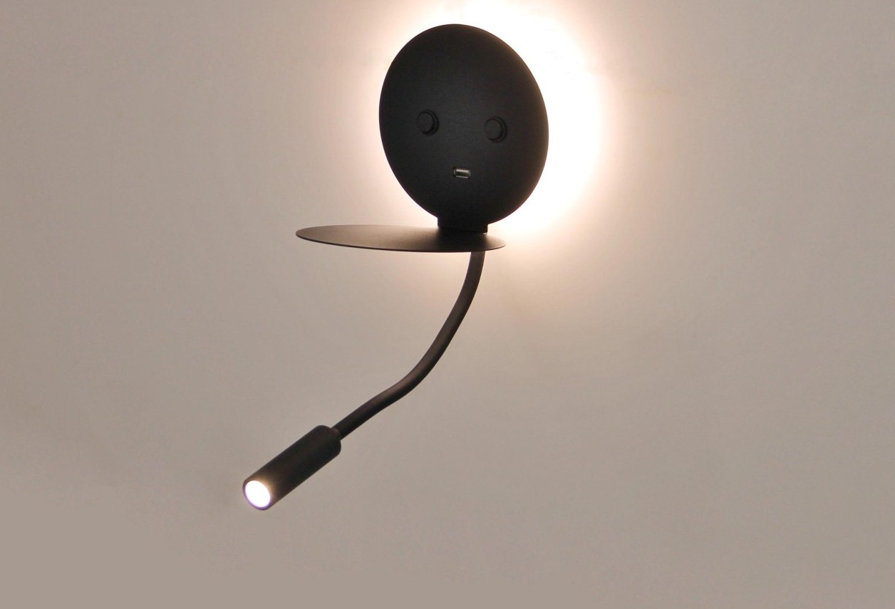 Australië Roestig team Wandlamp LED indirect / leeslamp zwart