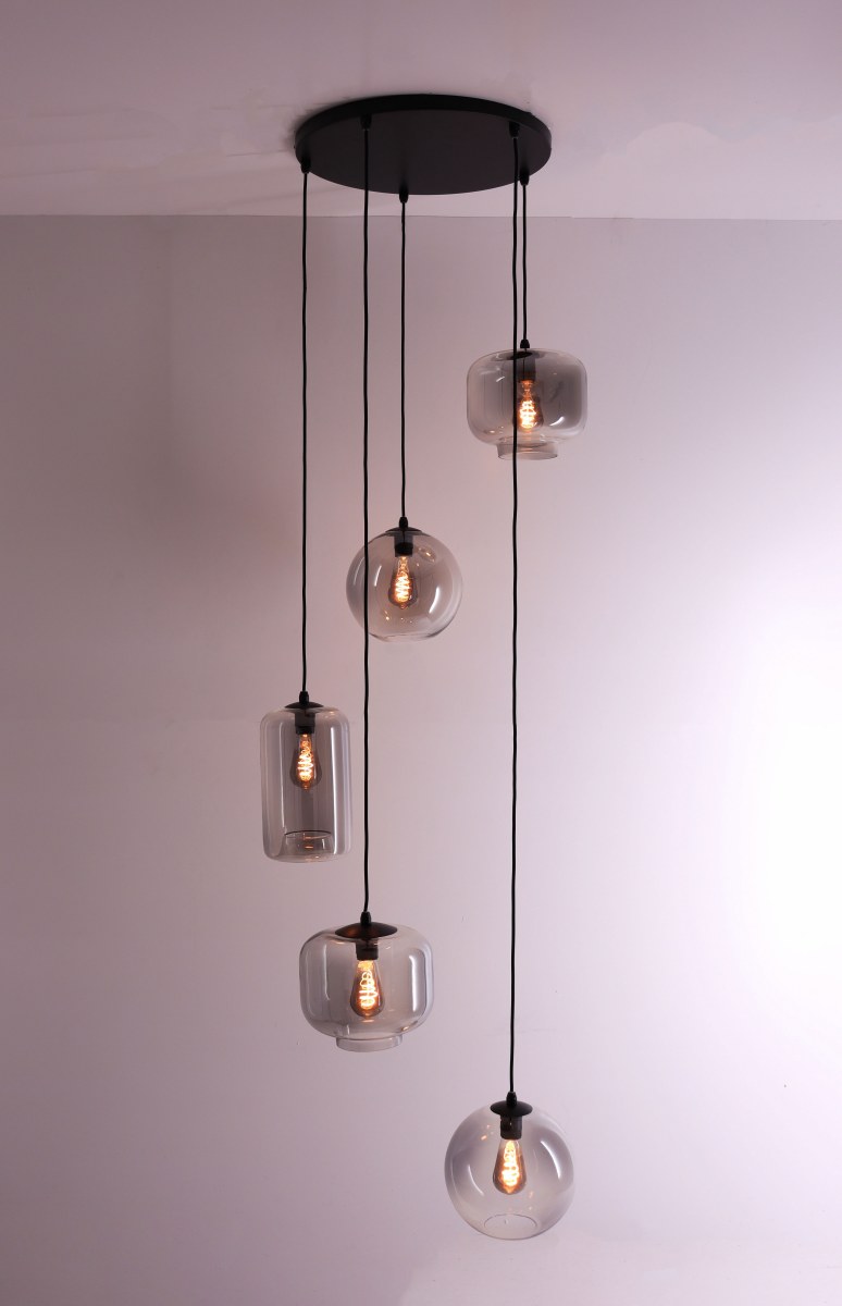 EEF Videlamp / Hanglamp Grey - getint glas - 340cm 50131VL EEF Videlamp / Hanglamp Grey - getint glas - 340cm 50131VL
