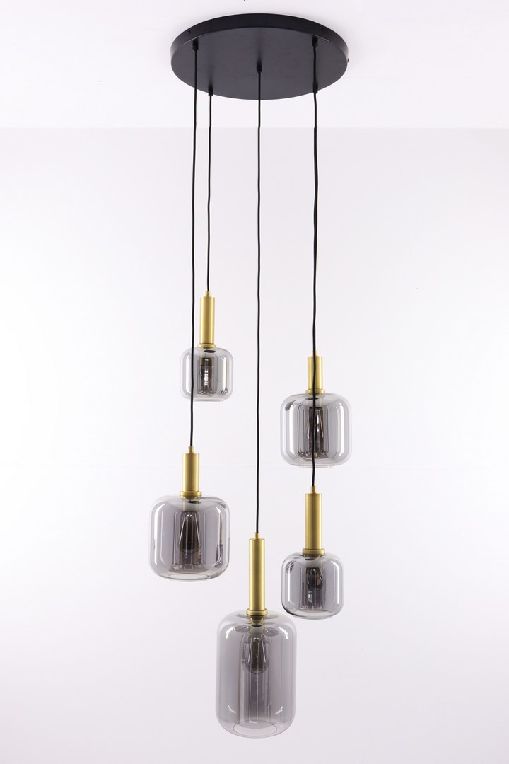 Hanglamp/Videlamp 5-lichts smoke 43120 Hanglamp/Videlamp 5-lichts smoke 43120