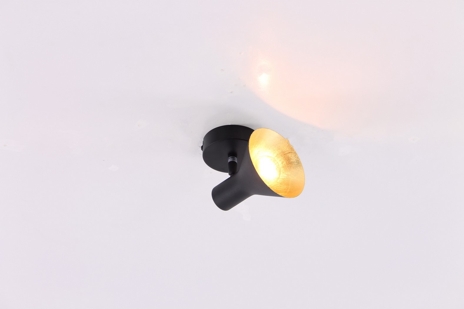 Opbouwspot zwart met goud 1-lichts 38531 Opbouwspot zwart met goud 1-lichts 38531