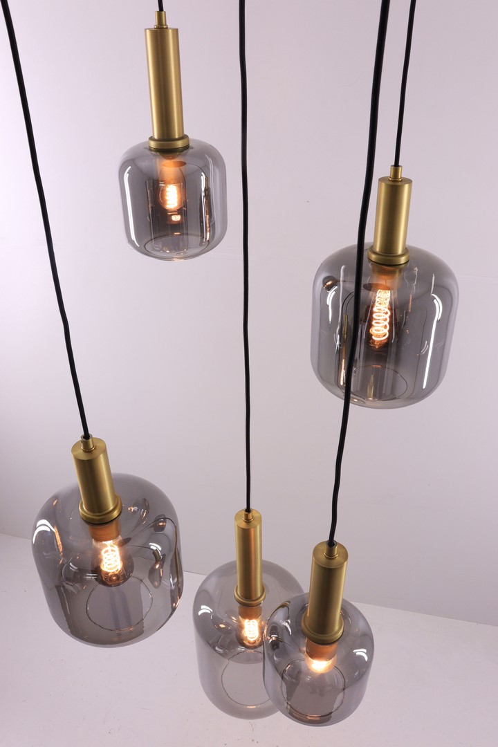 Hanglamp/Videlamp 5-lichts smoke 43120 Hanglamp/Videlamp 5-lichts smoke 43120
