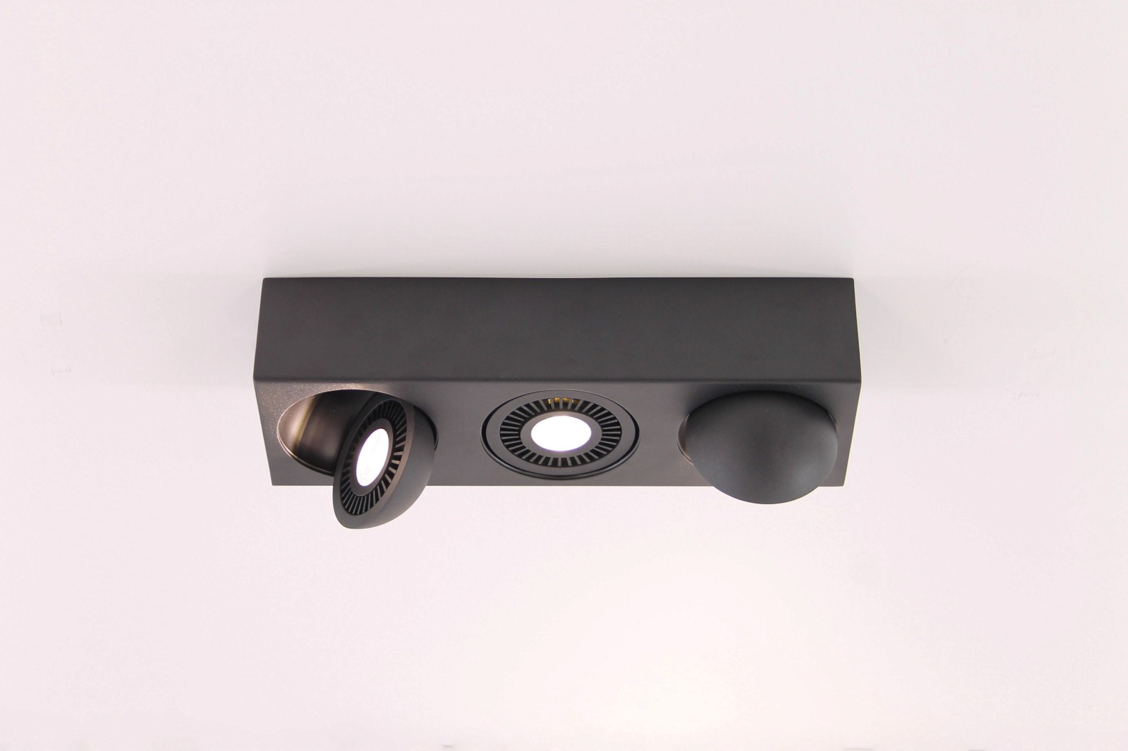 Opbouwspot zwart rechthoek 3-lichts LED 40899 Opbouwspot zwart rechthoek 3-lichts LED 40899