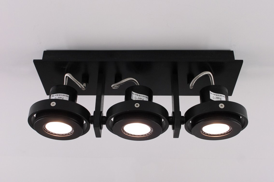 Opbouwspot zwart 3-lichts LED 40791 Opbouwspot zwart 3-lichts LED 40791