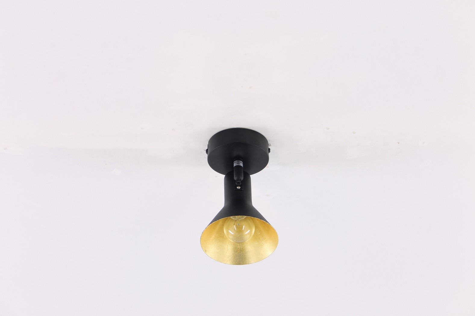 Opbouwspot zwart met goud 1-lichts 38531 Opbouwspot zwart met goud 1-lichts 38531