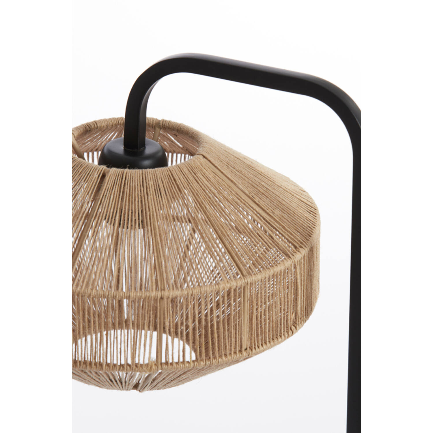 Tafellamp naturel touw - zwart armatuur - hoogte 26cm 45305 Tafellamp naturel touw - zwart armatuur - hoogte 26cm 45305