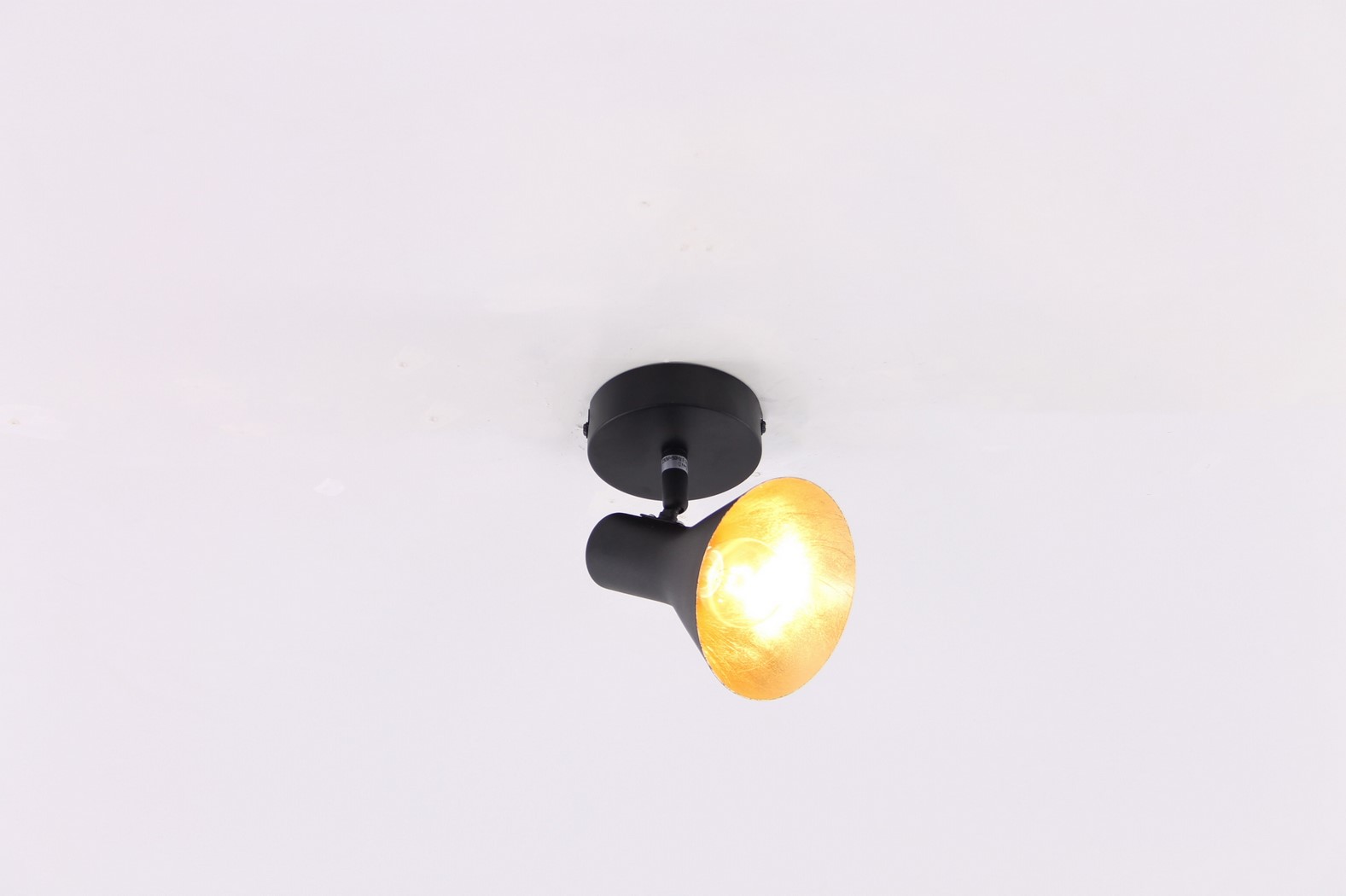 Opbouwspot zwart met goud 1-lichts 38531 Opbouwspot zwart met goud 1-lichts 38531