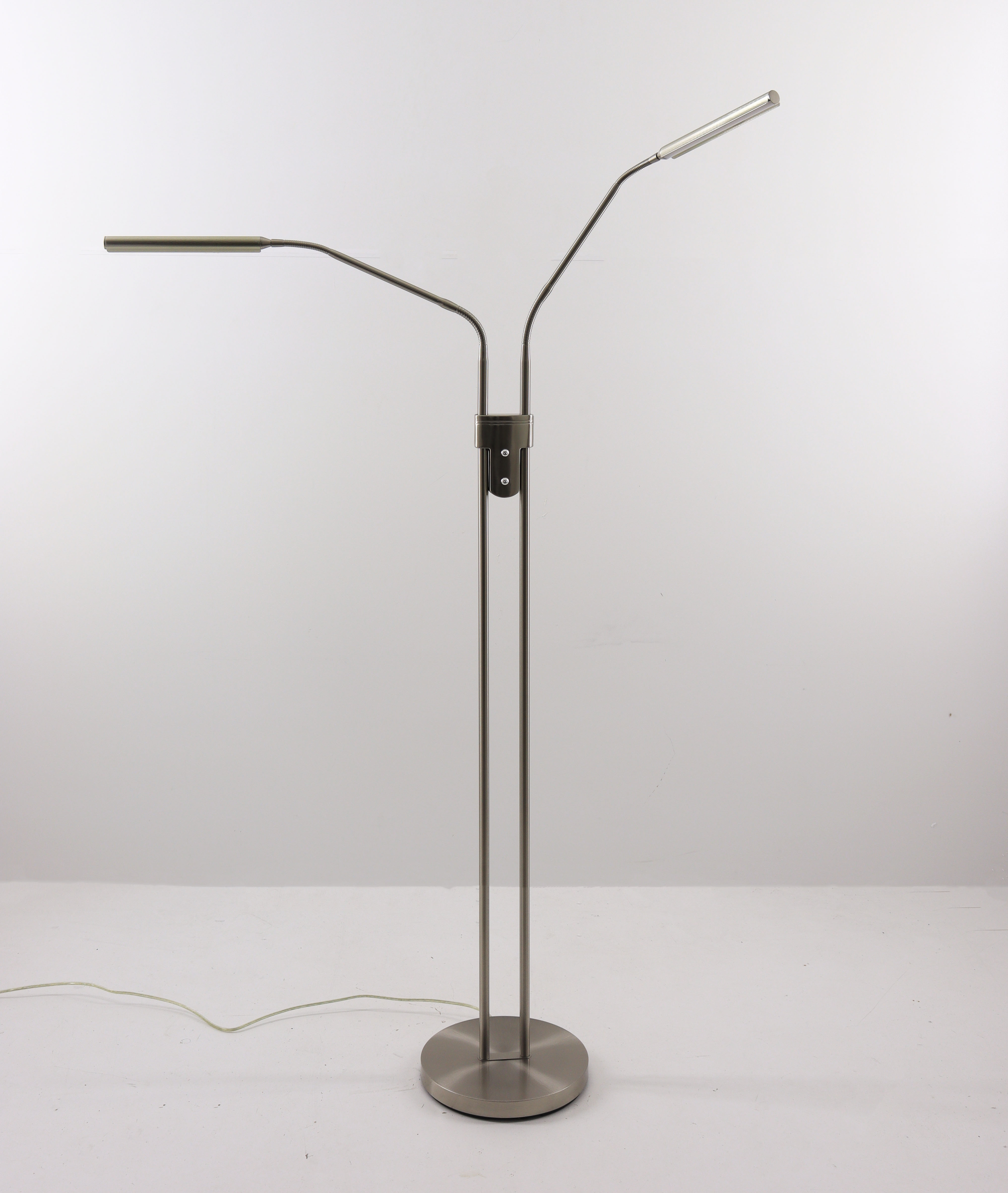 vragenlijst Ruwe slaap slinger Moderne dubbele leeslamp vloerlamp | LED | RVS