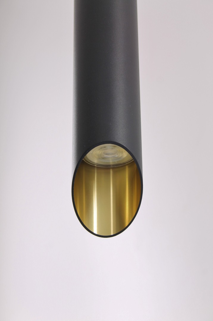 Hanglamp koker zwart met goud 6cm 42384 Hanglamp koker zwart met goud 6cm 42384