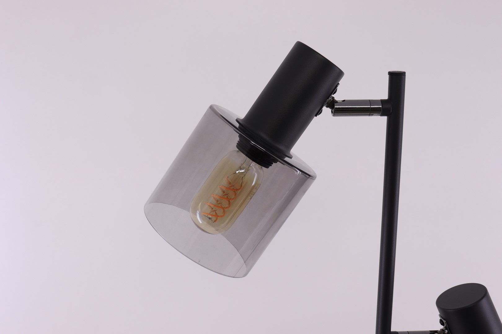 Vloerlamp 2lichts | mat zwart met rookglas 43764 Vloerlamp 2lichts | mat zwart met rookglas 43764