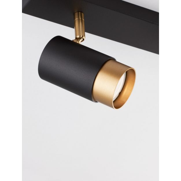 Opbouwspot 2-lichts zwart goud Pongo chique GU10 44111 Opbouwspot 2-lichts zwart goud Pongo chique GU10 44111