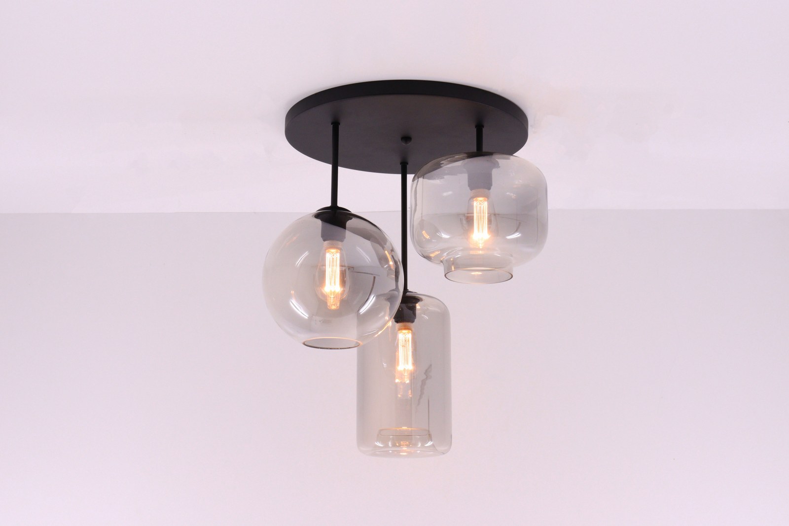 Plafondlamp 3 glazen - Grey glas 42560+GR Plafondlamp 3 glazen - Grey glas 42560+GR