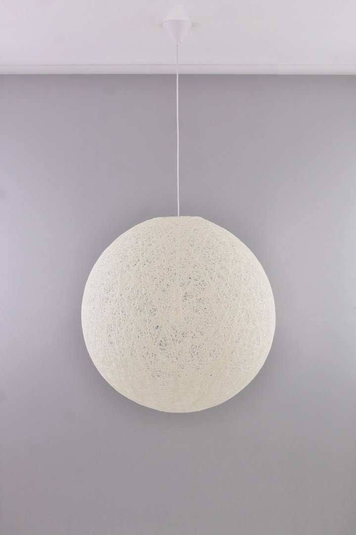 Voorwaarden Samenstelling Geval Hanglamp touwbol abaca 80cm wit XL