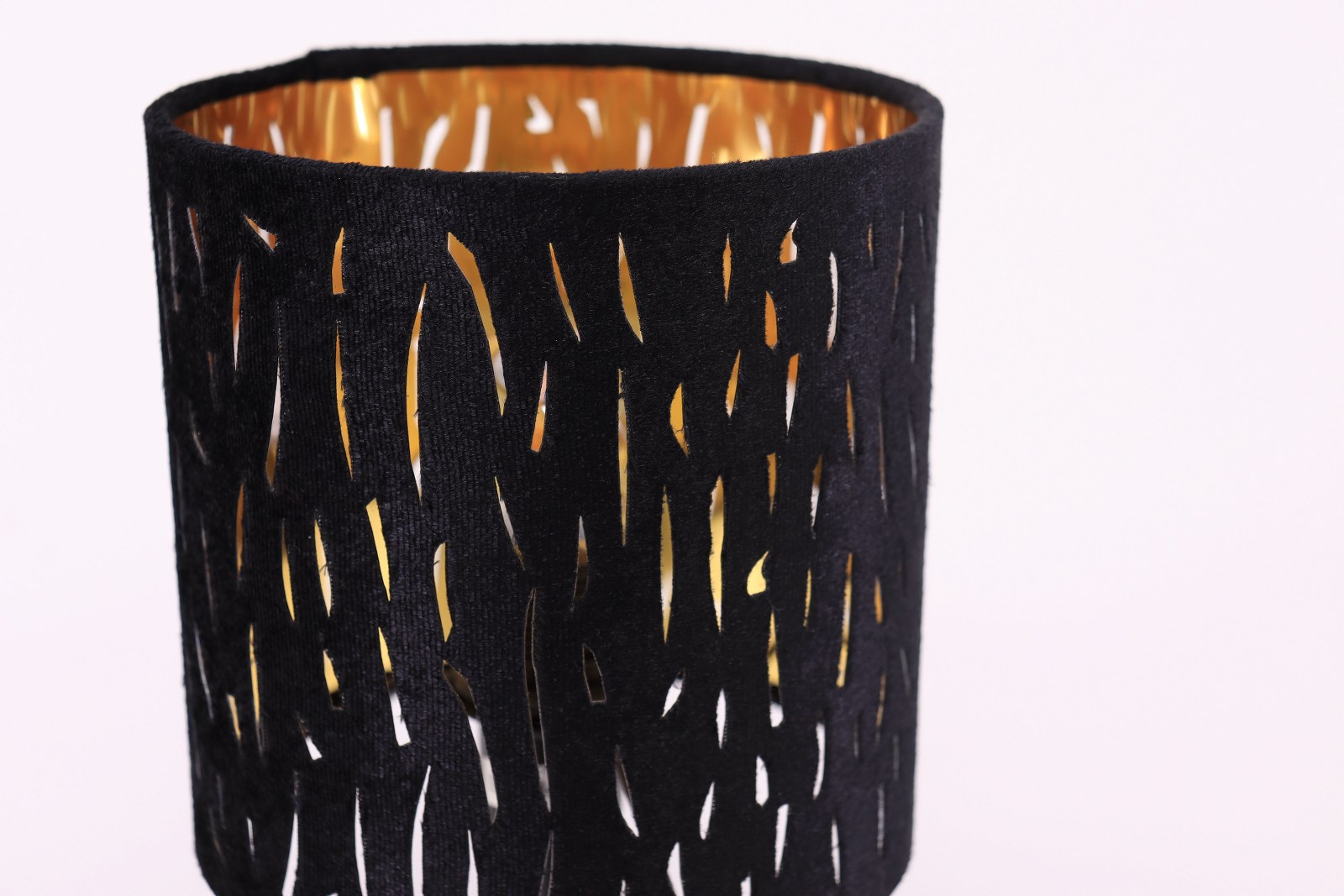 Tafellamp Zwart met goud velvet 43483 Tafellamp Zwart met goud velvet 43483