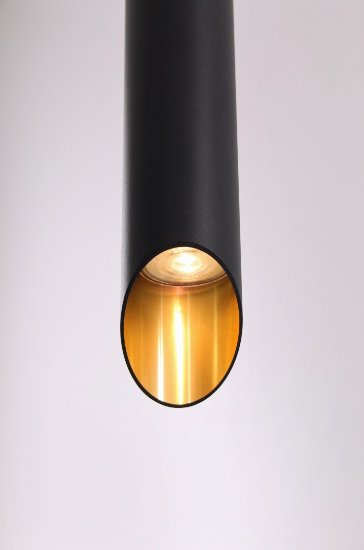 Hanglamp koker zwart met goud 6cm 42384 Hanglamp koker zwart met goud 6cm 42384