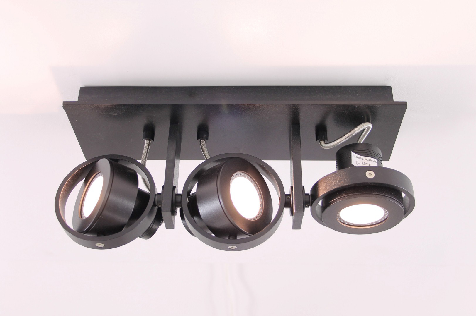 Opbouwspot zwart 3-lichts LED 40791 Opbouwspot zwart 3-lichts LED 40791