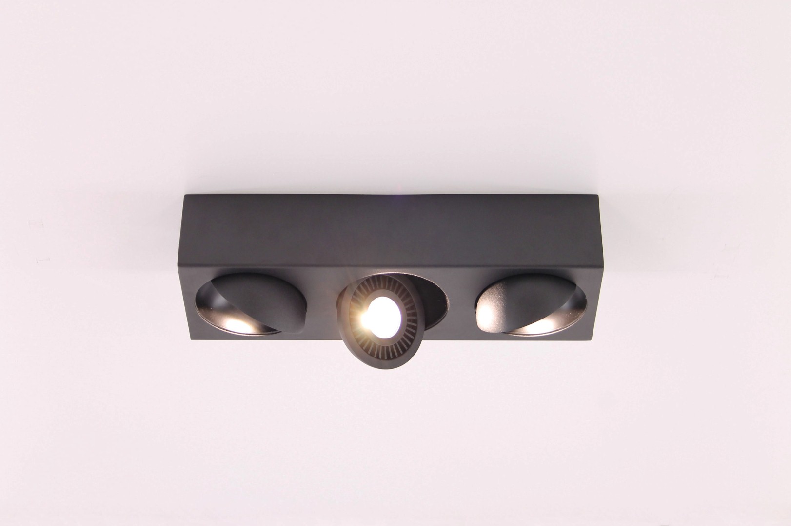 Opbouwspot zwart rechthoek 3-lichts LED 40899 Opbouwspot zwart rechthoek 3-lichts LED 40899
