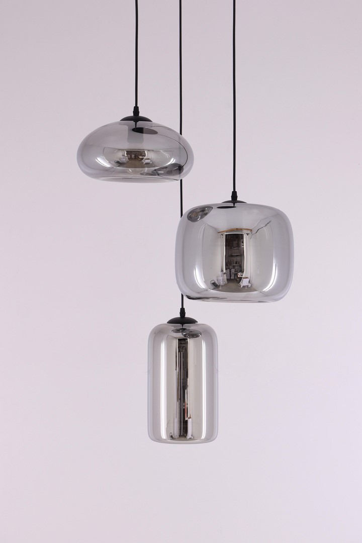 EEF hanglamp 3 luxe rookglazen 150cm 50001 EEF hanglamp 3 luxe rookglazen 150cm 50001