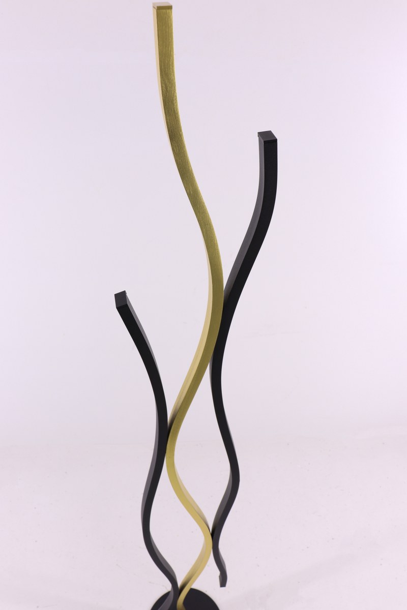 Design vloerlamp - zwart met goud - dim to warm 44325 Design vloerlamp - zwart met goud - dim to warm 44325