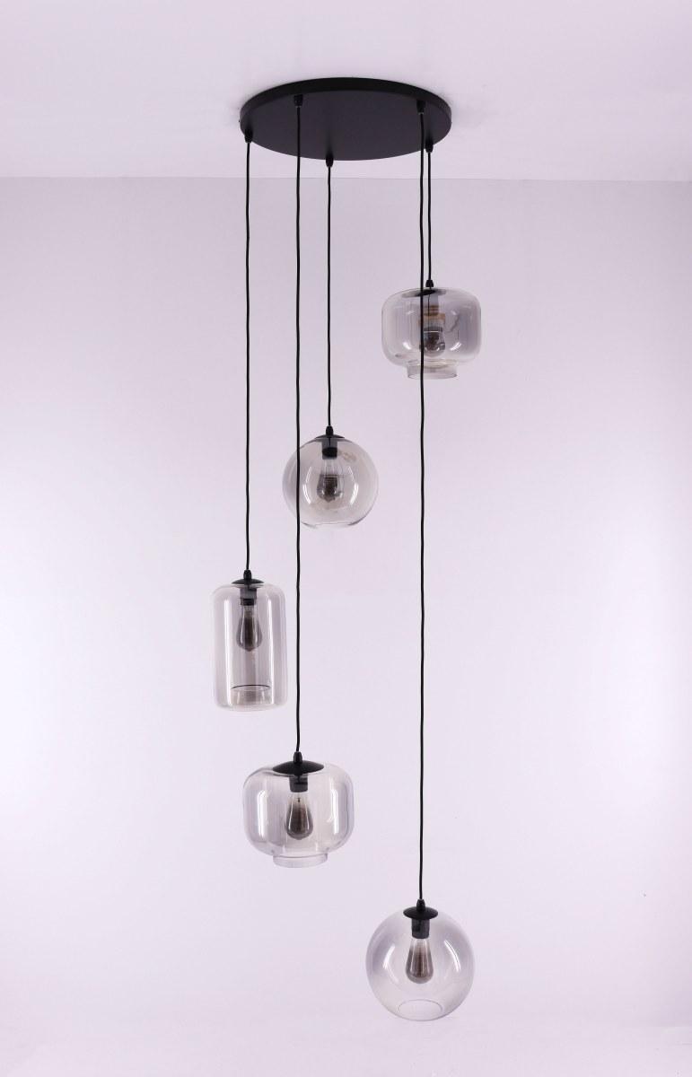 EEF Videlamp / Hanglamp Grey - getint glas - 340cm 50131VL EEF Videlamp / Hanglamp Grey - getint glas - 340cm 50131VL