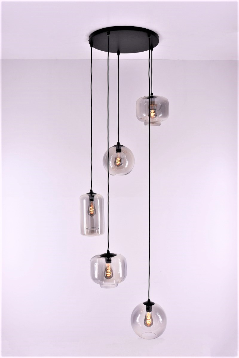 EEF Videlamp / Hanglamp Grey - getint glas - 340cm 50131VL EEF Videlamp / Hanglamp Grey - getint glas - 340cm 50131VL
