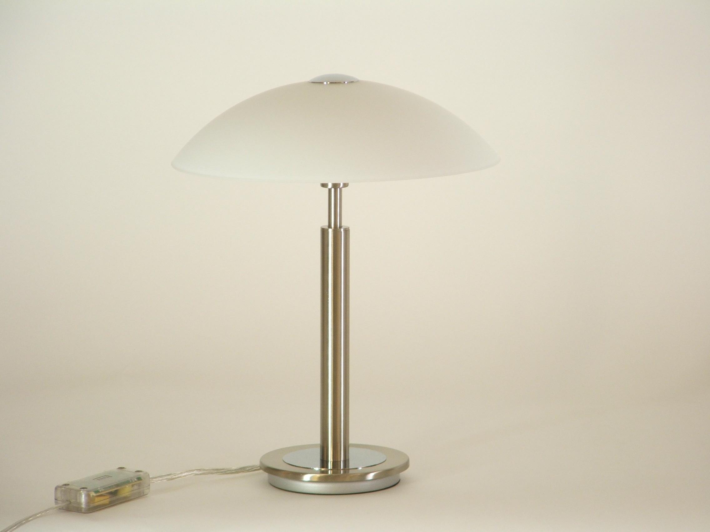 Tafellamp rvs met wit glas 32619 Tafellamp rvs met wit glas 32619