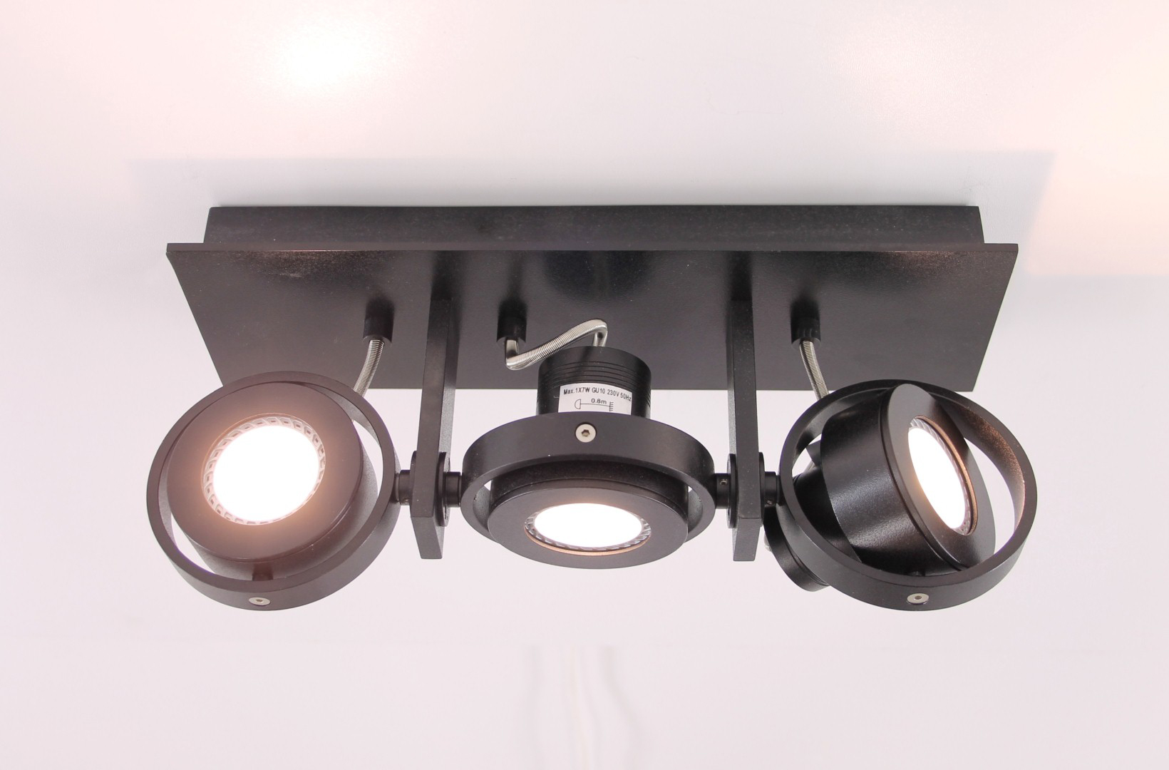 Opbouwspot zwart 3-lichts LED 40791 Opbouwspot zwart 3-lichts LED 40791
