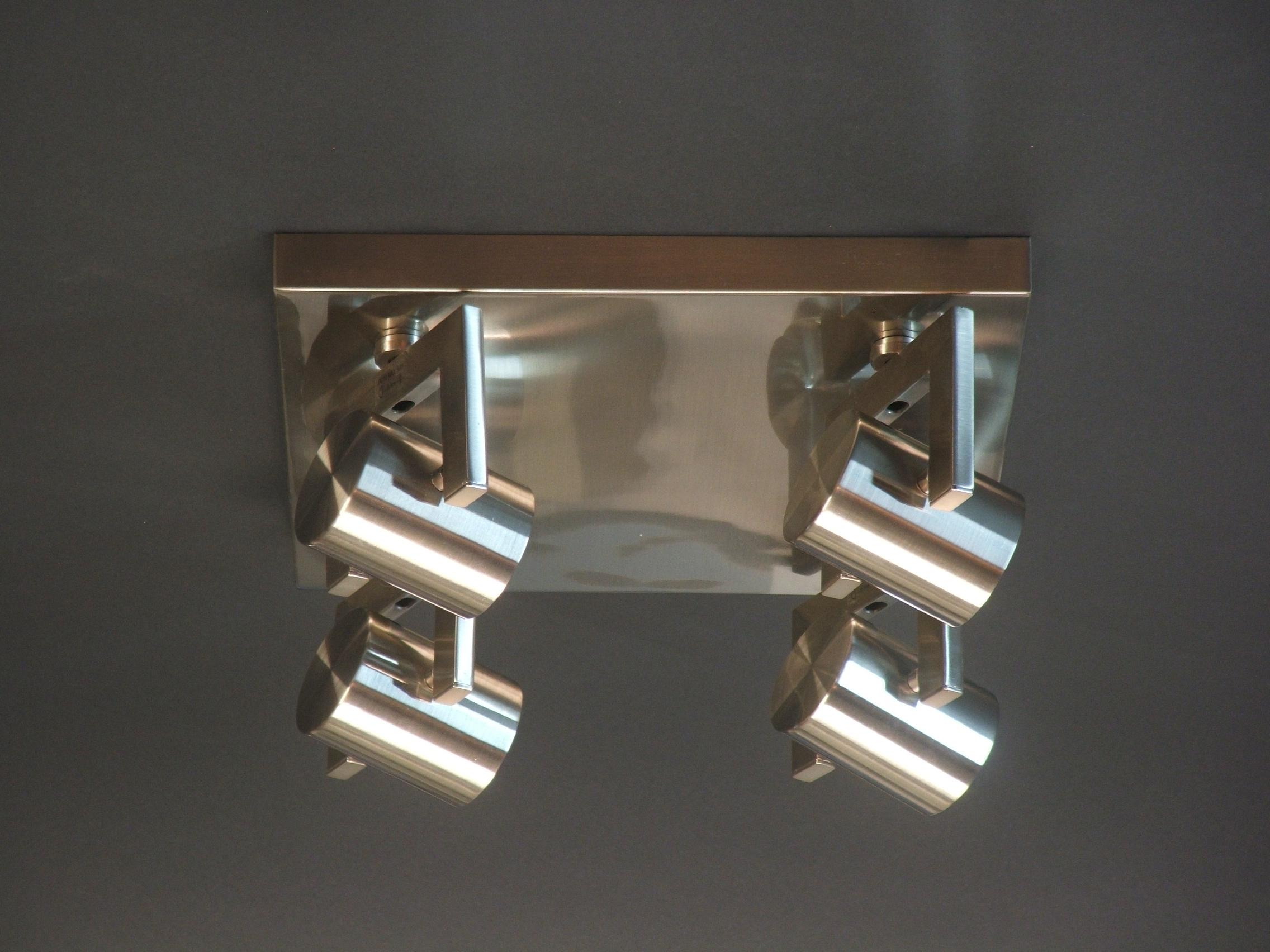 Opbouwspot rvs 4-lichts vierkant LED 39528 Opbouwspot rvs 4-lichts vierkant LED 39528
