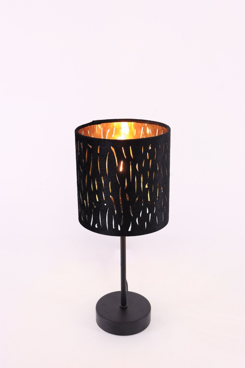 Tafellamp Zwart met goud velvet 43483 Tafellamp Zwart met goud velvet 43483