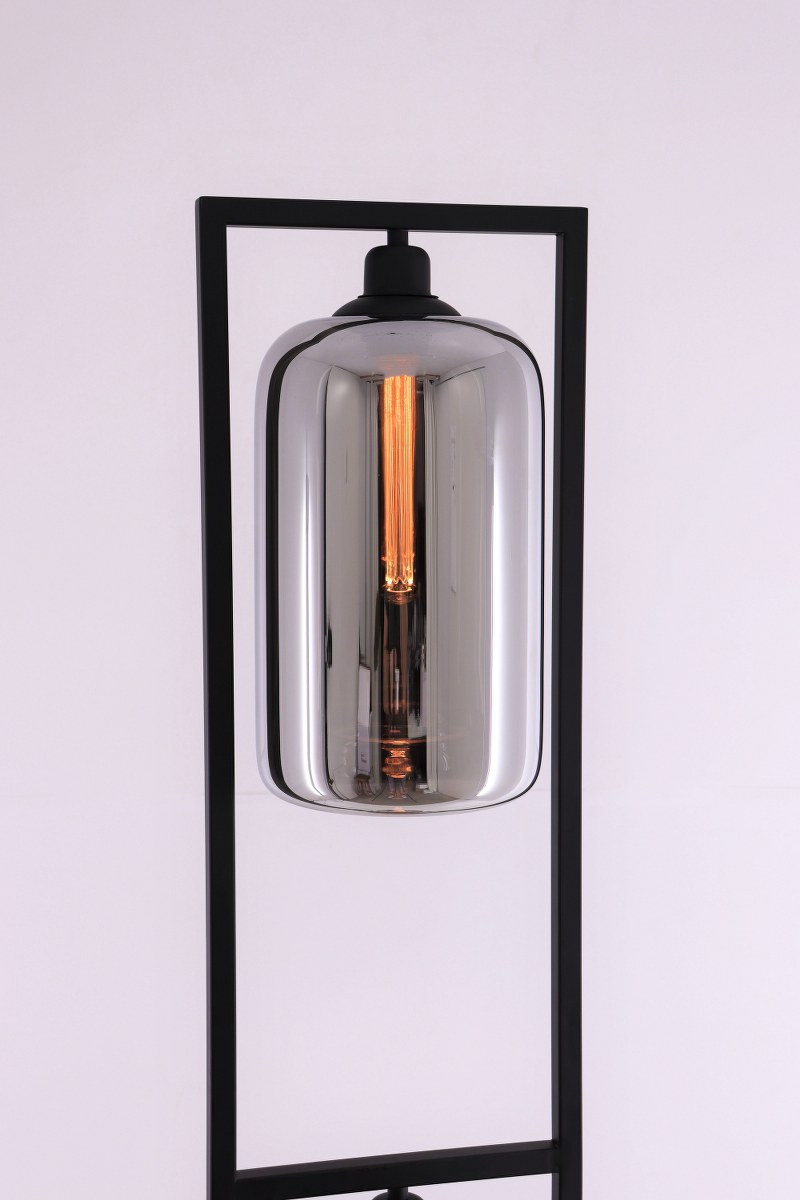 Vloerlamp frame - 2 rookglas kokers - 170cm 50151 Vloerlamp frame - 2 rookglas kokers - 170cm 50151