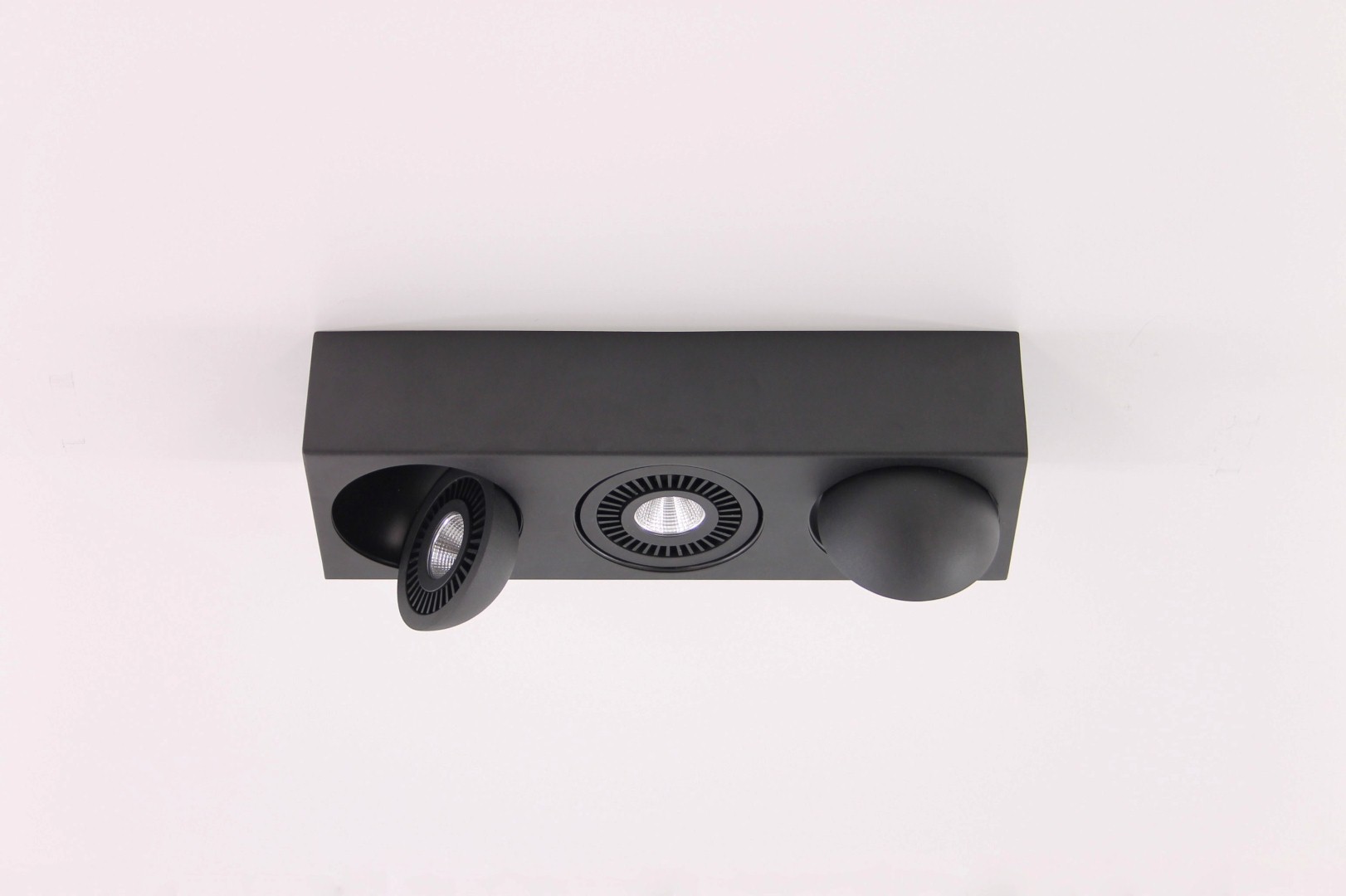 Opbouwspot zwart rechthoek 3-lichts LED 40899 Opbouwspot zwart rechthoek 3-lichts LED 40899