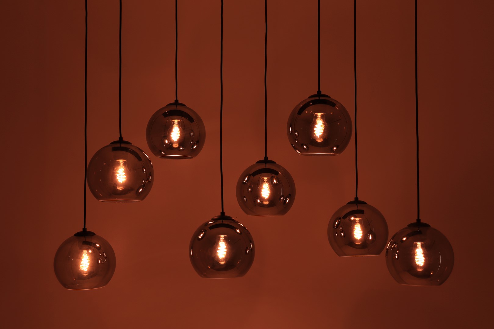 Hanglamp 8 lichts | smoke rookglas Ø 20cm 50103 Hanglamp 8 lichts | smoke rookglas Ø 20cm 50103